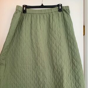Madewell sage pull on midi skirt